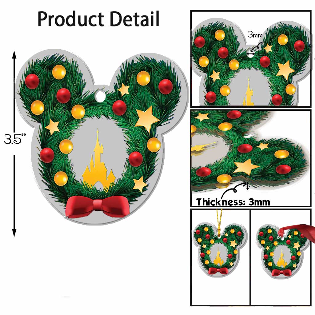 Merry Christmas - Christmas Mouse Transparent Ornament