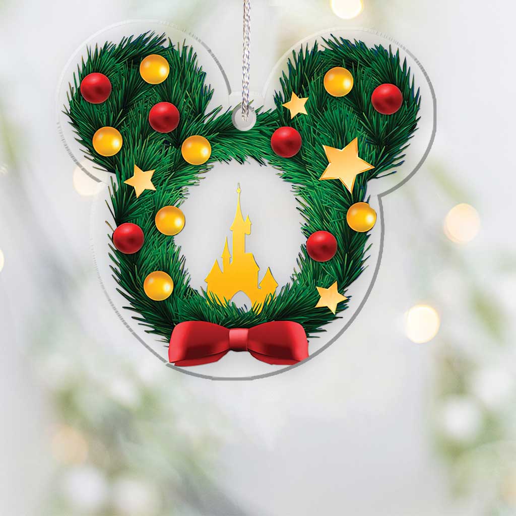 Merry Christmas - Christmas Mouse Transparent Ornament