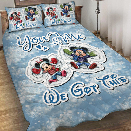 You & Me - Personalized Christmas Mouse Quilt Set