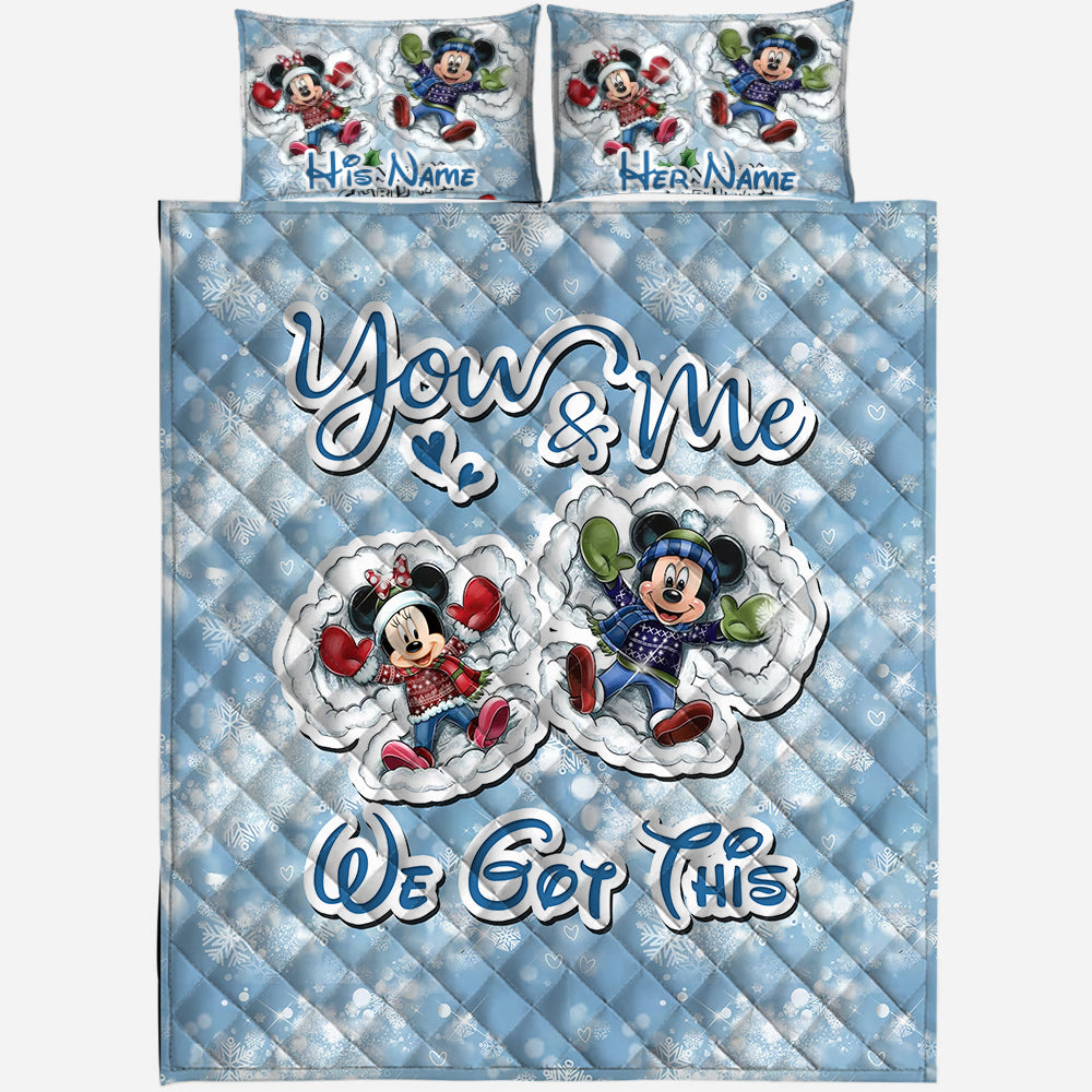 You & Me - Personalized Christmas Mouse Quilt Set