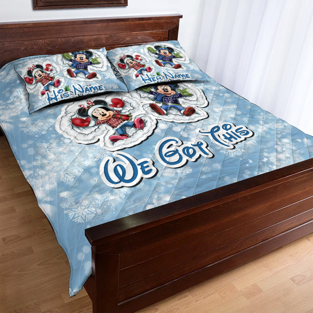 You & Me - Personalized Christmas Mouse Quilt Set