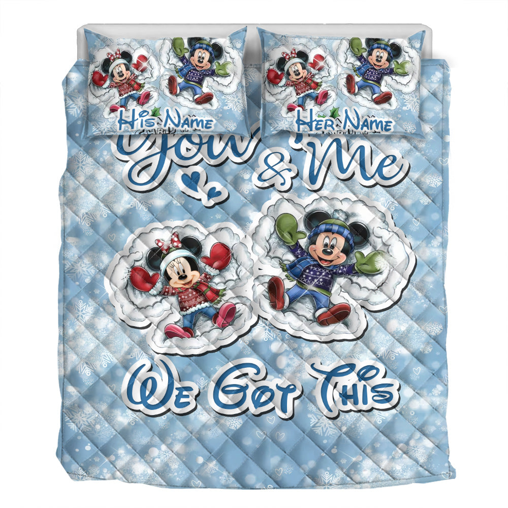 You & Me - Personalized Christmas Mouse Quilt Set