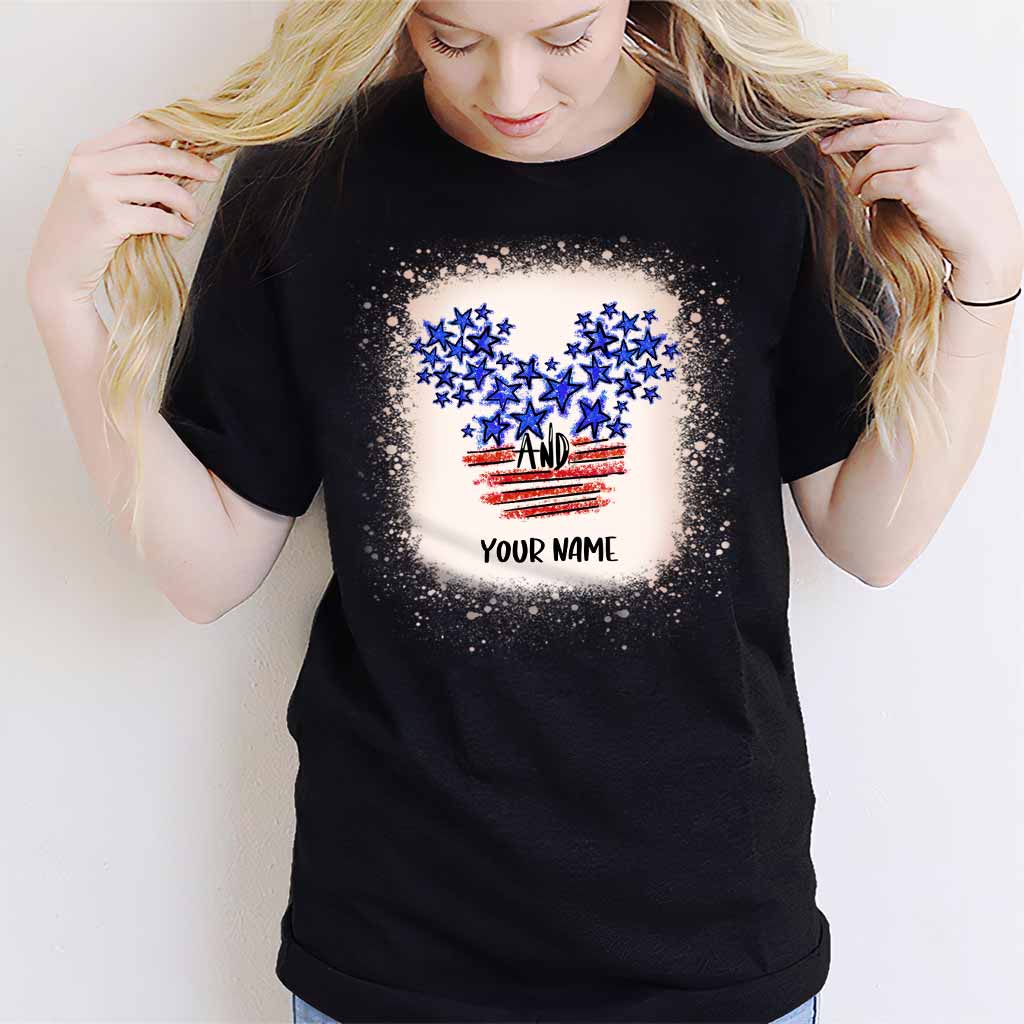 Stars And Stripes Mouse Ears - Personalized Independence Day T-shirt and Hoodie