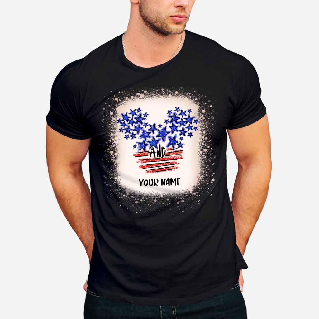 Stars And Stripes Mouse Ears - Personalized Independence Day T-shirt and Hoodie