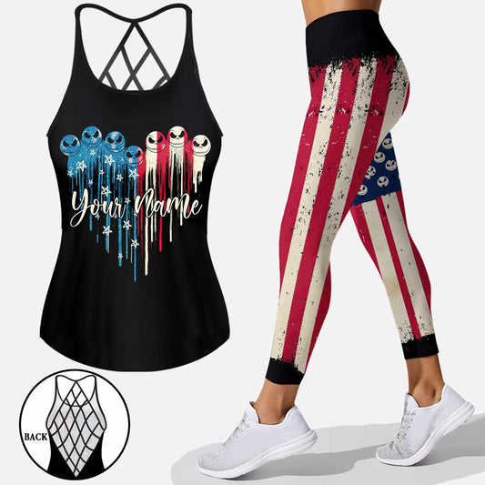 Nightmares - Personalized Independence Day Cross Tank Top and Leggings