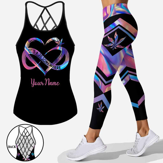 It's 420 Somewhere - Personalized Weed Cross Tank Top and Leggings