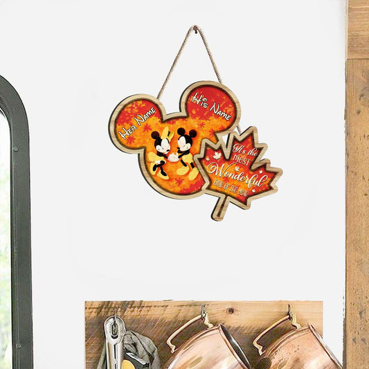 It's The Most Wonderful Time - Personalized Mouse Wood Sign
