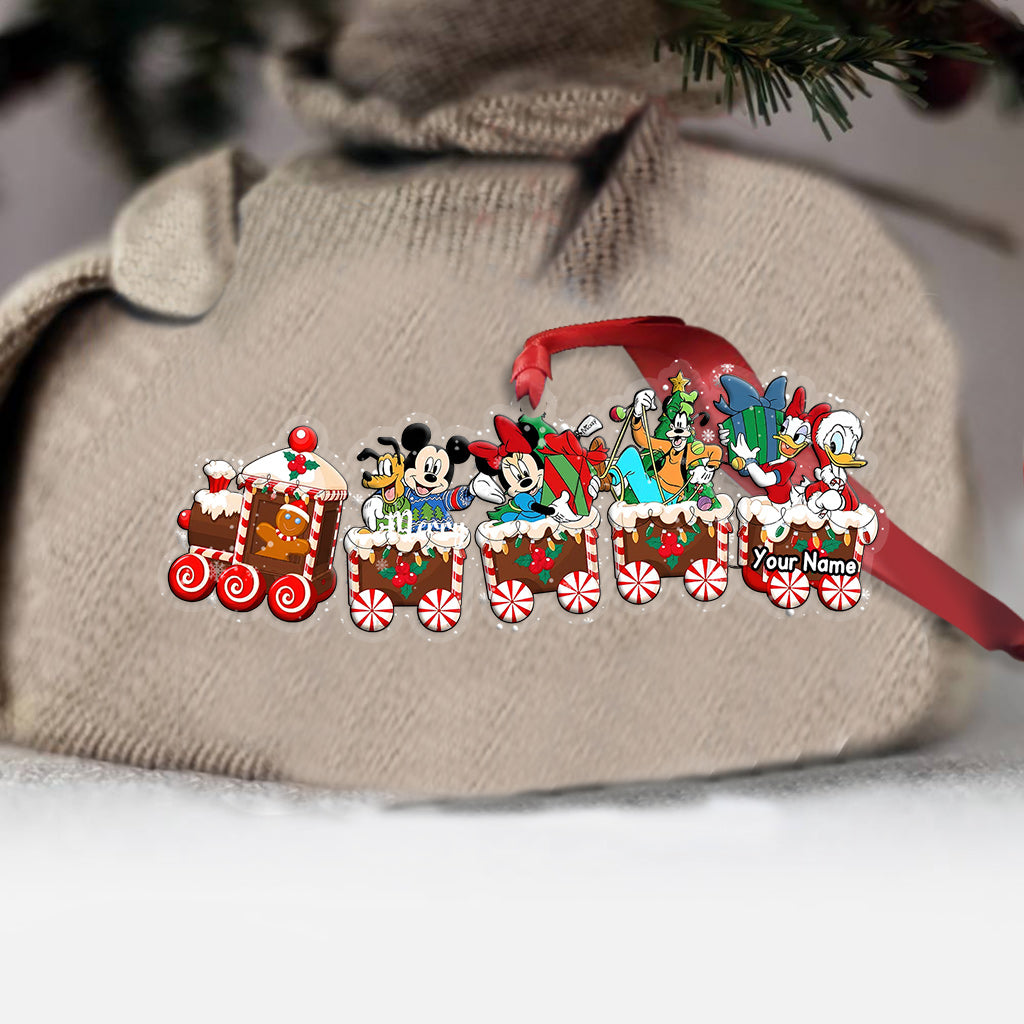 Merry Christmas Train - Personalized Christmas Mouse Transparent Ornament