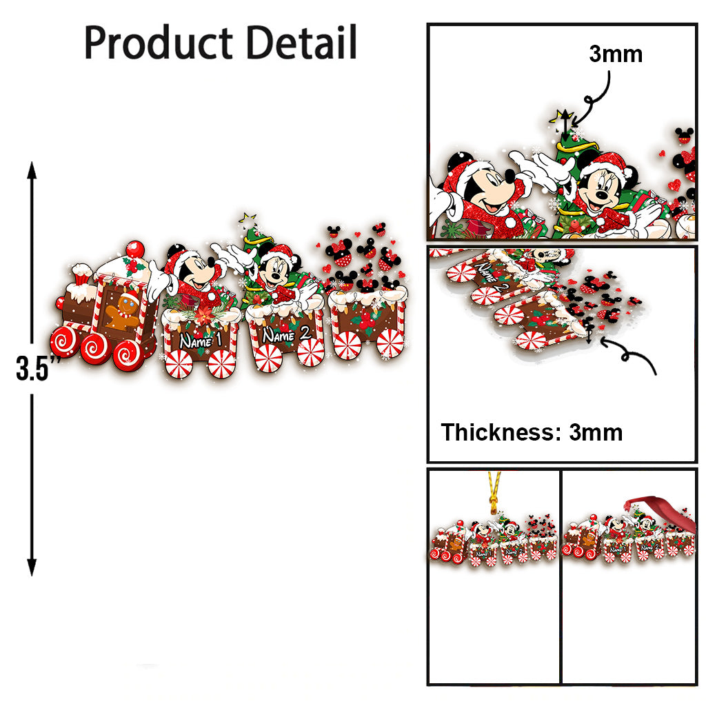 Merry Christmas Train - Personalized Christmas Mouse Transparent Ornament
