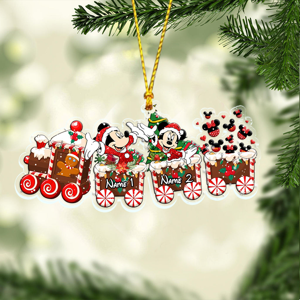 Merry Christmas Train - Personalized Christmas Mouse Transparent Ornament