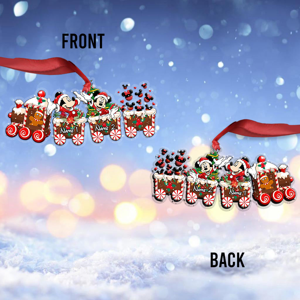 Merry Christmas Train - Personalized Christmas Mouse Transparent Ornament