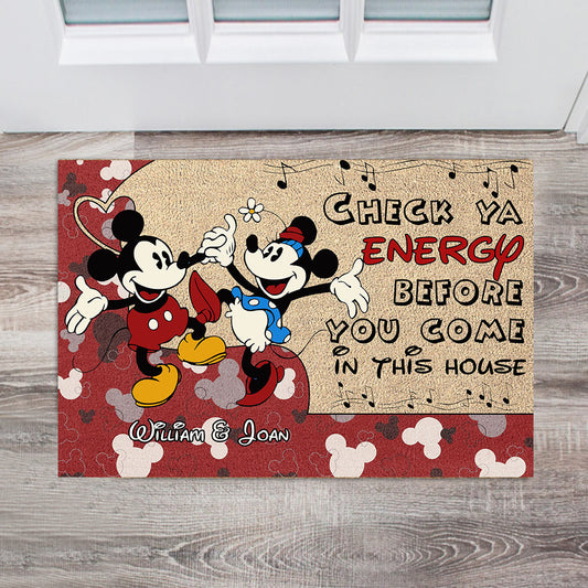 Check Ya Energy - Personalized Couple Mouse Doormat