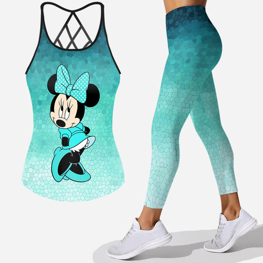 Summer Vibes Mouse Cross Tank Top and Leggings