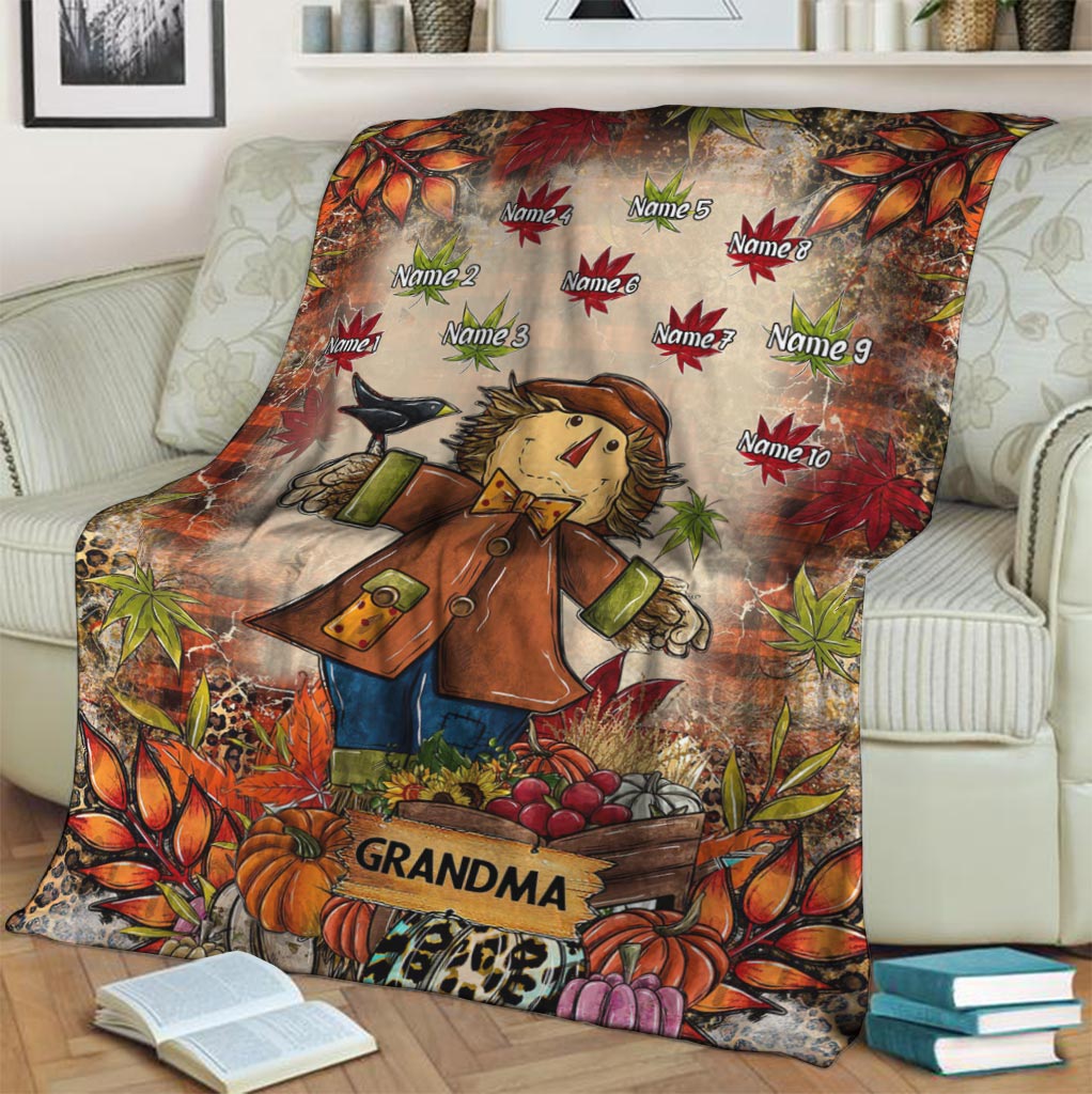 Grandma - Personalized Fall Grandma Blanket