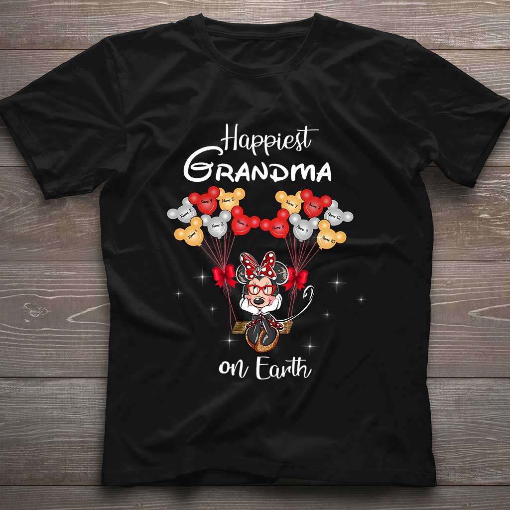 Happiest Grandma On Earth - Personalized Grandma T-shirt and Hoodie