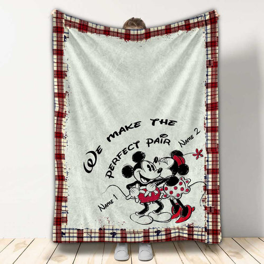 We Make The Perfect Pair - Personalized Couple Mouse Blanket