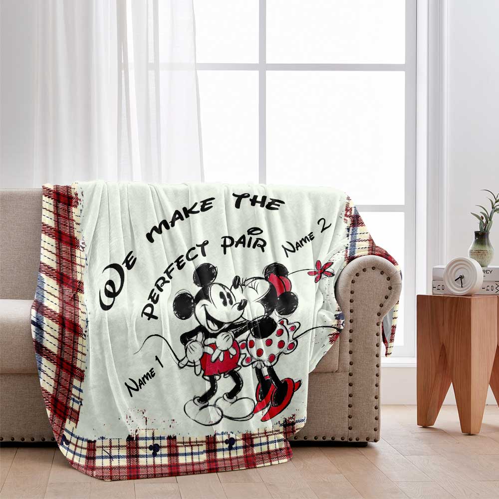 We Make The Perfect Pair - Personalized Couple Mouse Blanket