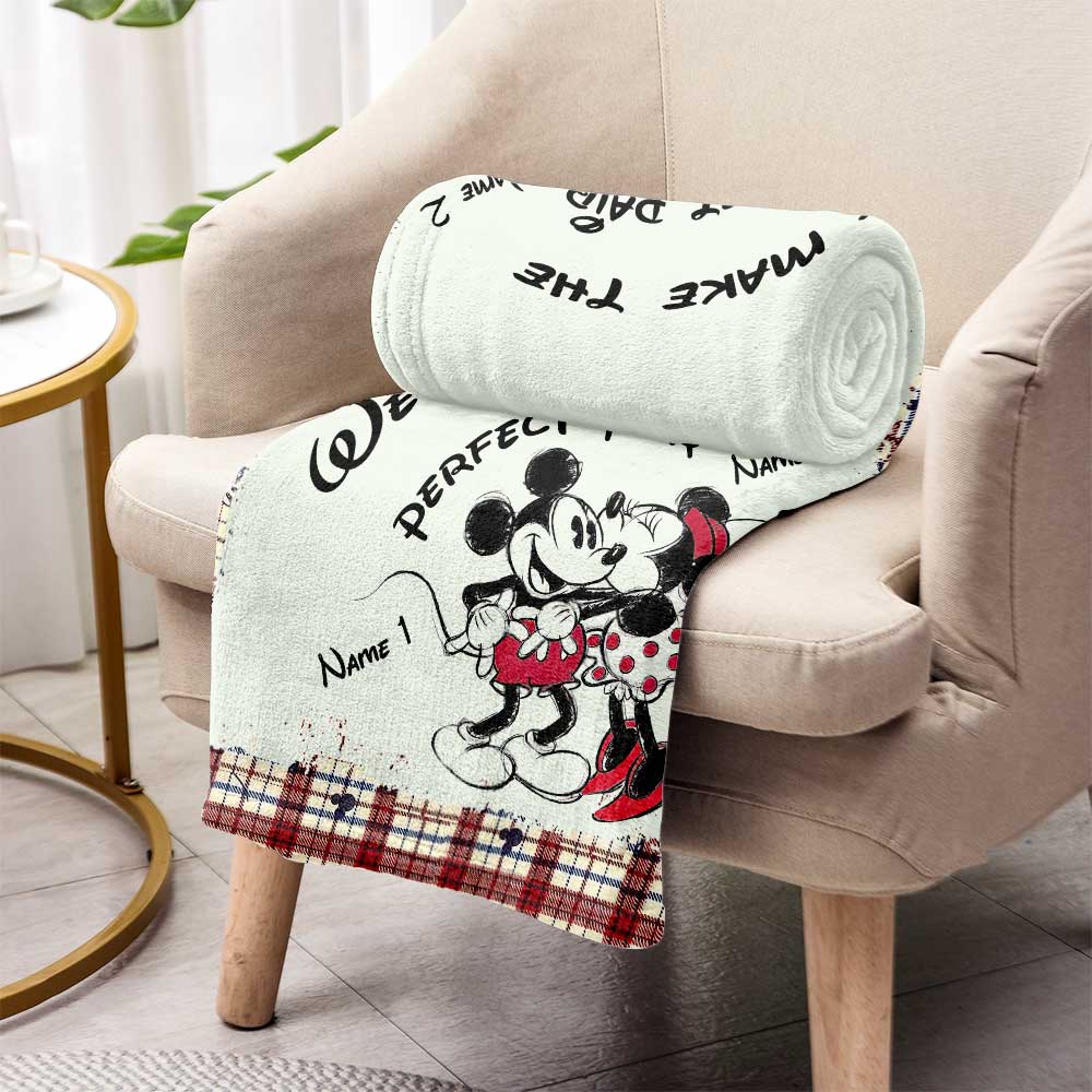 We Make The Perfect Pair - Personalized Couple Mouse Blanket