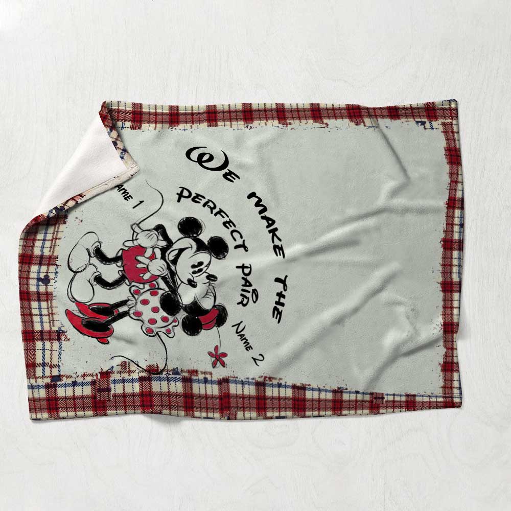 We Make The Perfect Pair - Personalized Couple Mouse Blanket