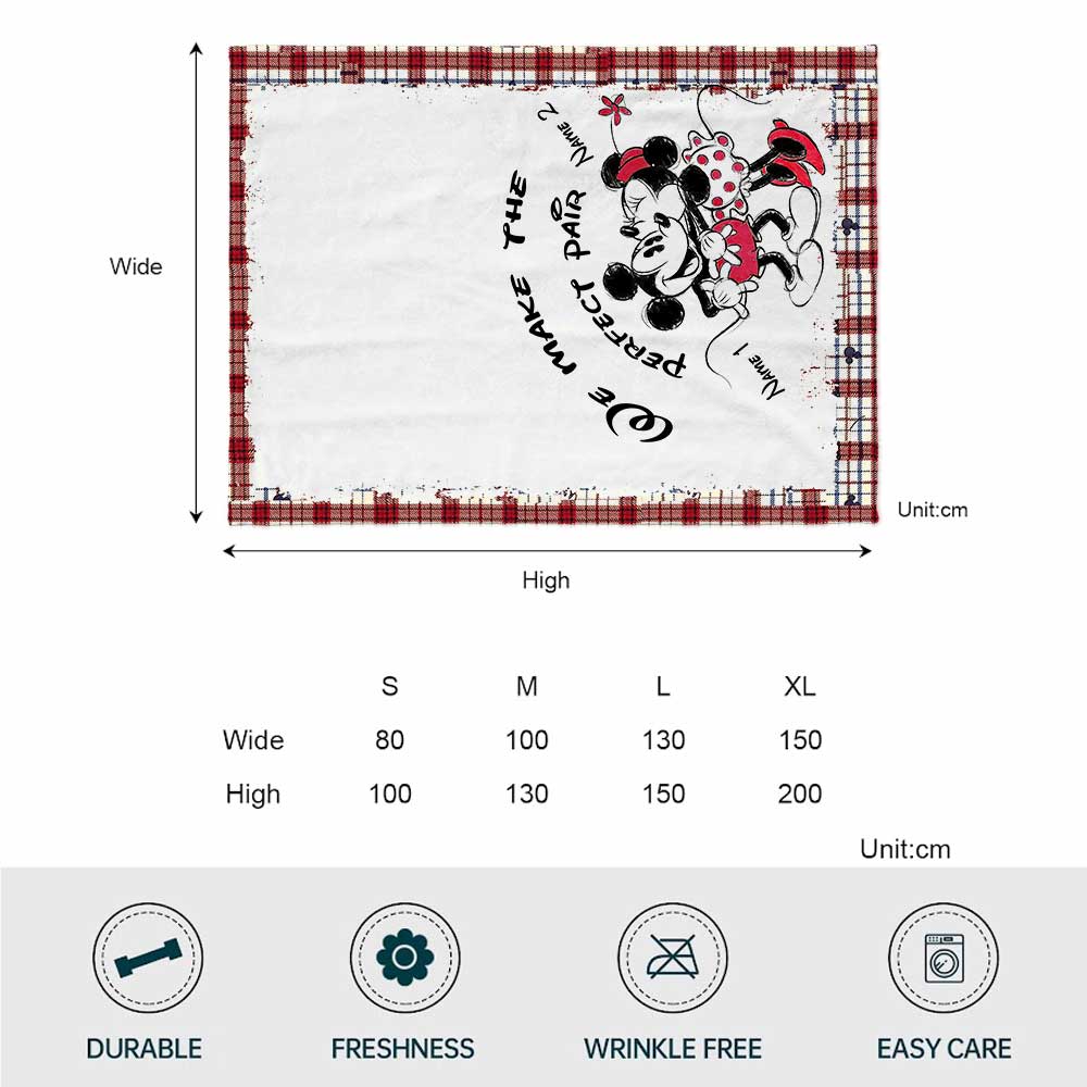 We Make The Perfect Pair - Personalized Couple Mouse Blanket