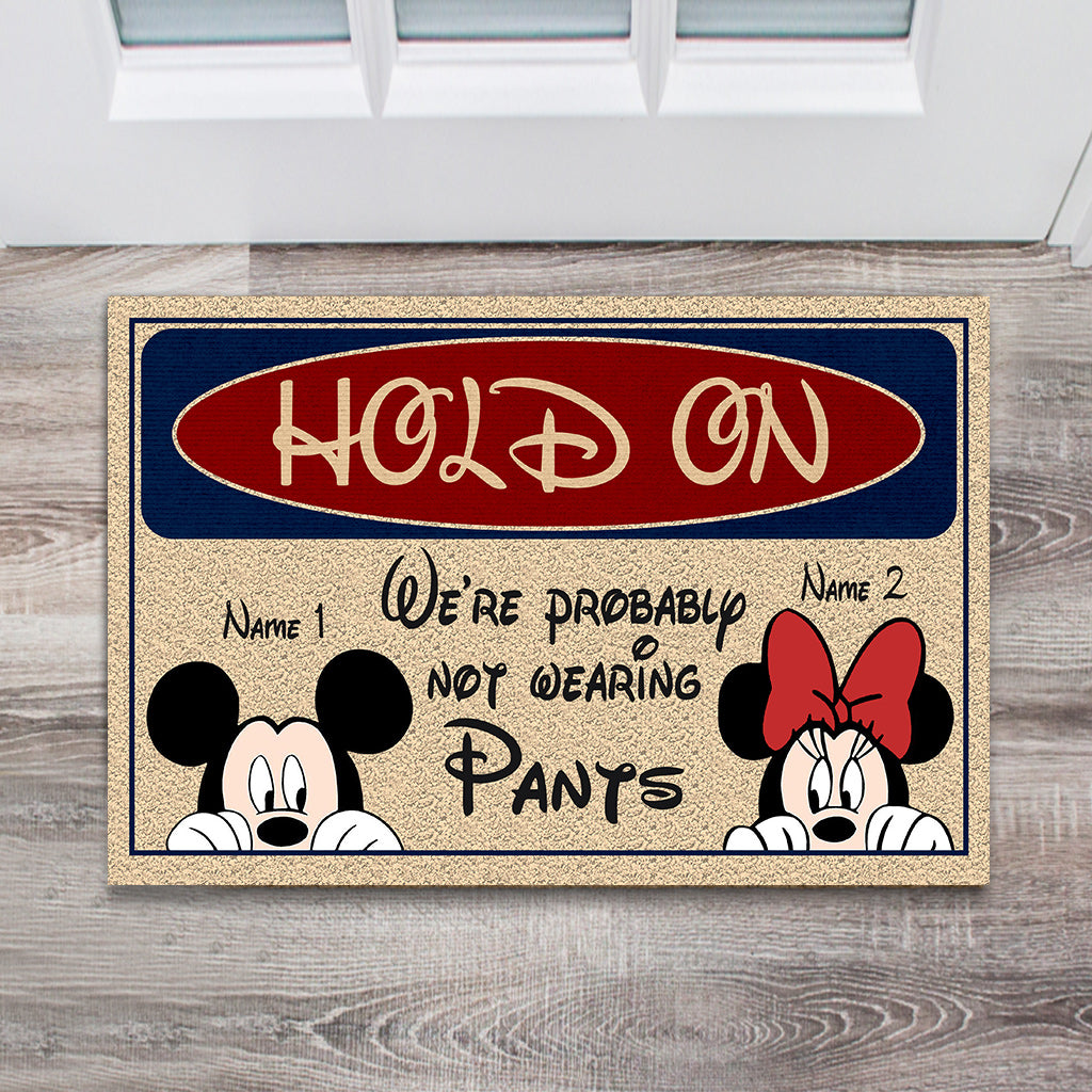 Hold On - Personalized Couple Mouse Doormat