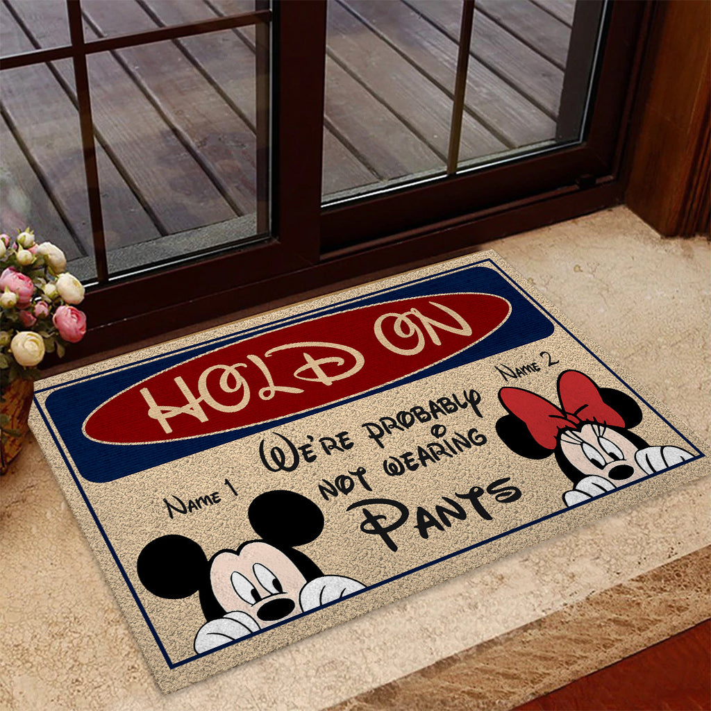 Hold On - Personalized Couple Mouse Doormat