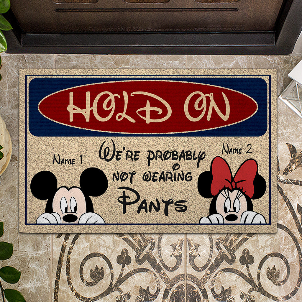 Hold On - Personalized Couple Mouse Doormat