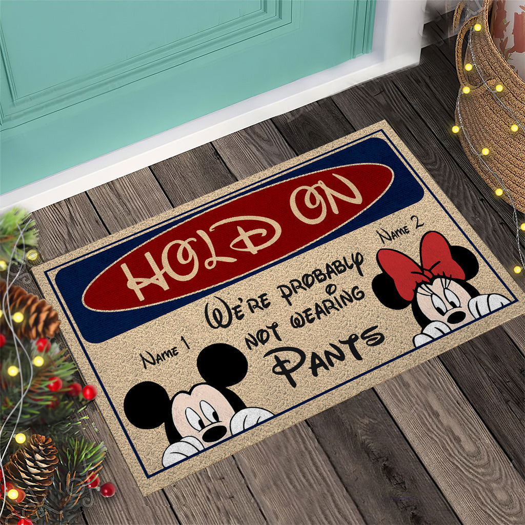Hold On - Personalized Couple Mouse Doormat