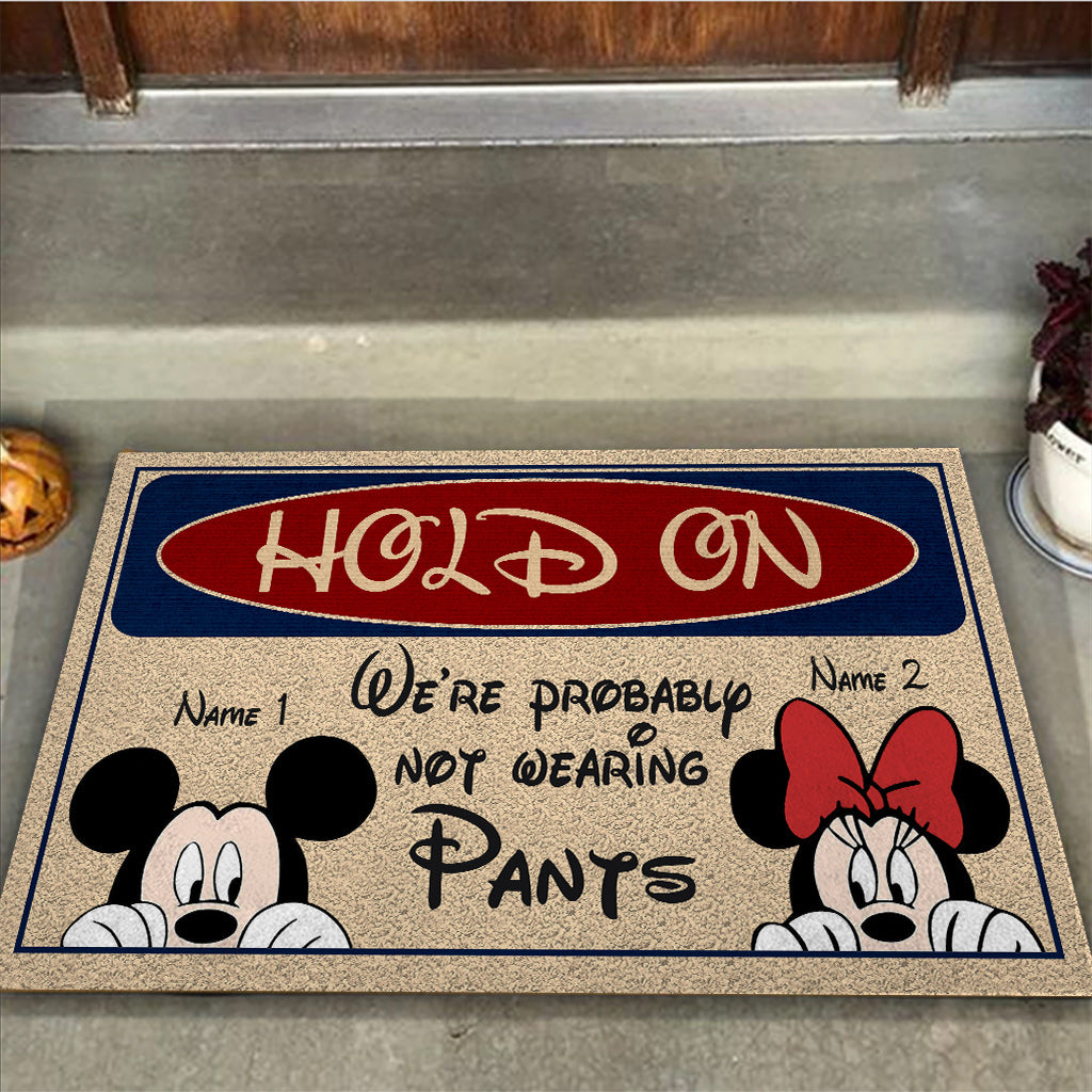 Hold On - Personalized Couple Mouse Doormat