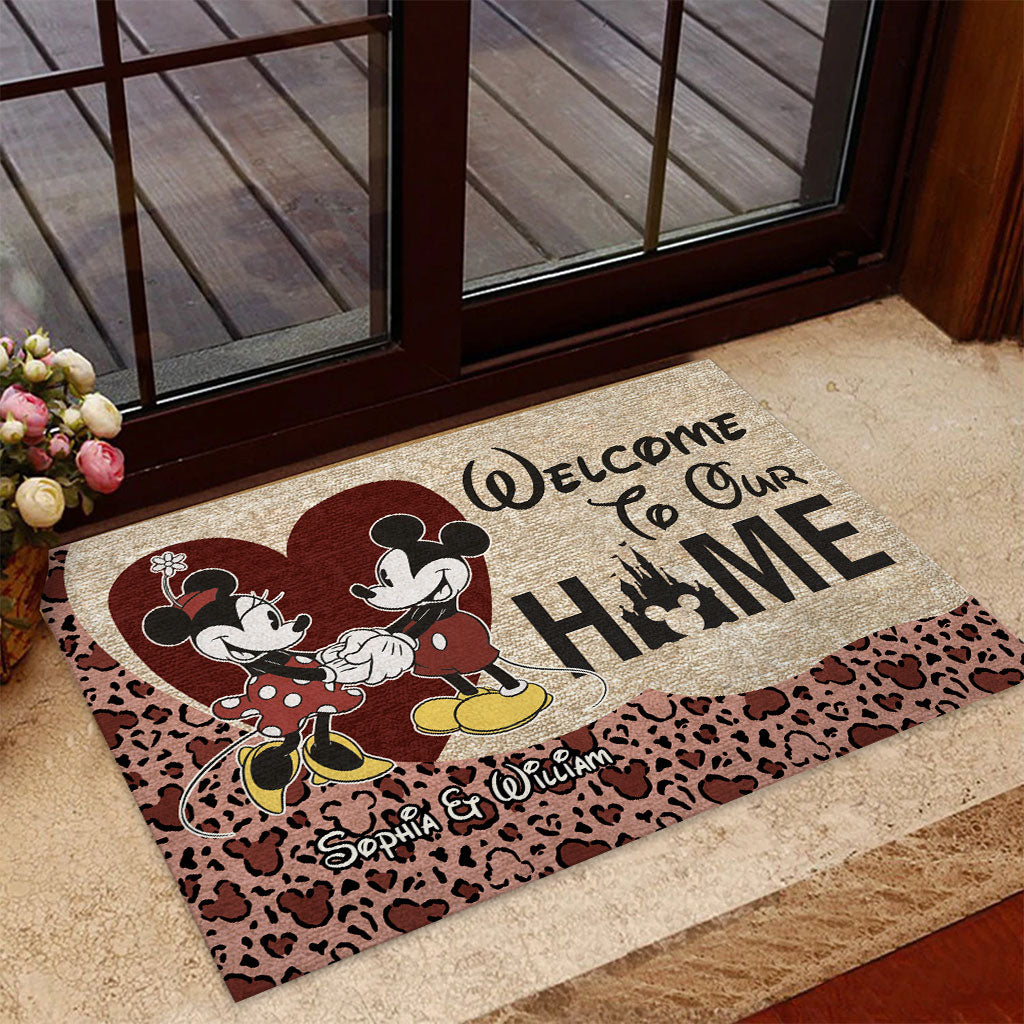 Welcome To Our Home - Personalized Couple Mouse Doormat