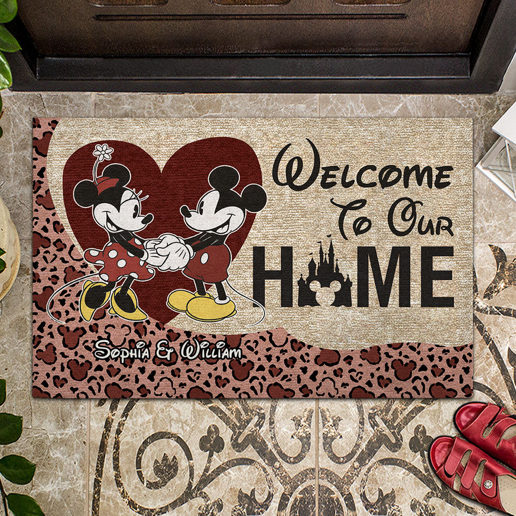 Welcome To Our Home - Personalized Couple Mouse Doormat