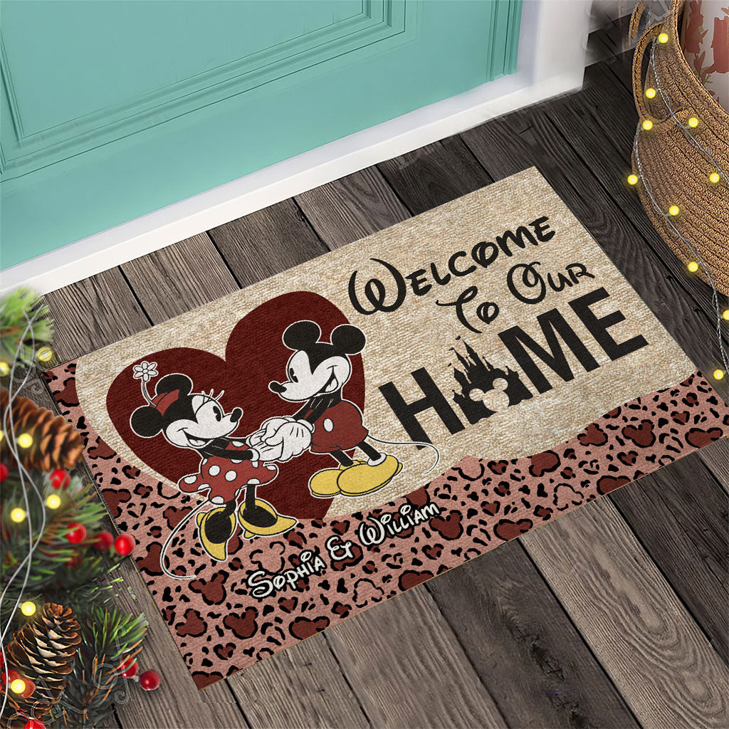 Welcome To Our Home - Personalized Couple Mouse Doormat