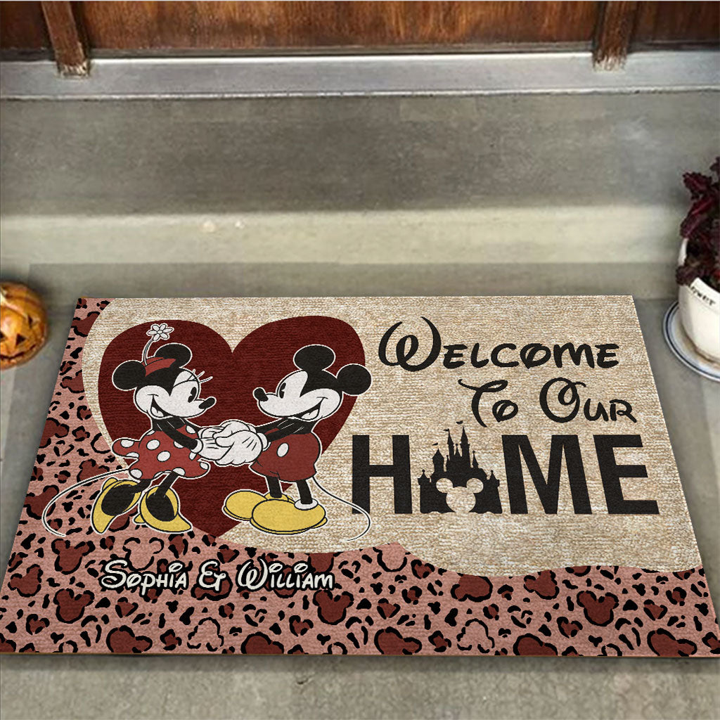 Welcome To Our Home - Personalized Couple Mouse Doormat