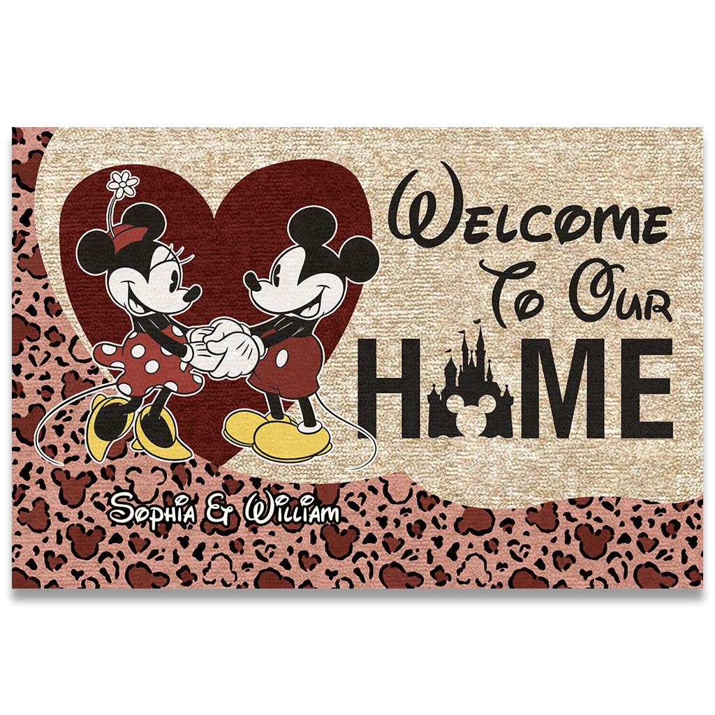 Welcome To Our Home - Personalized Couple Mouse Doormat