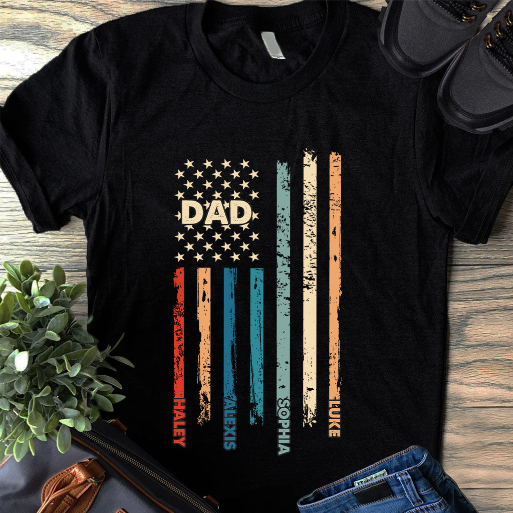 Stars And Stripes - Personalized Independence Day Father T-shirt and Hoodie