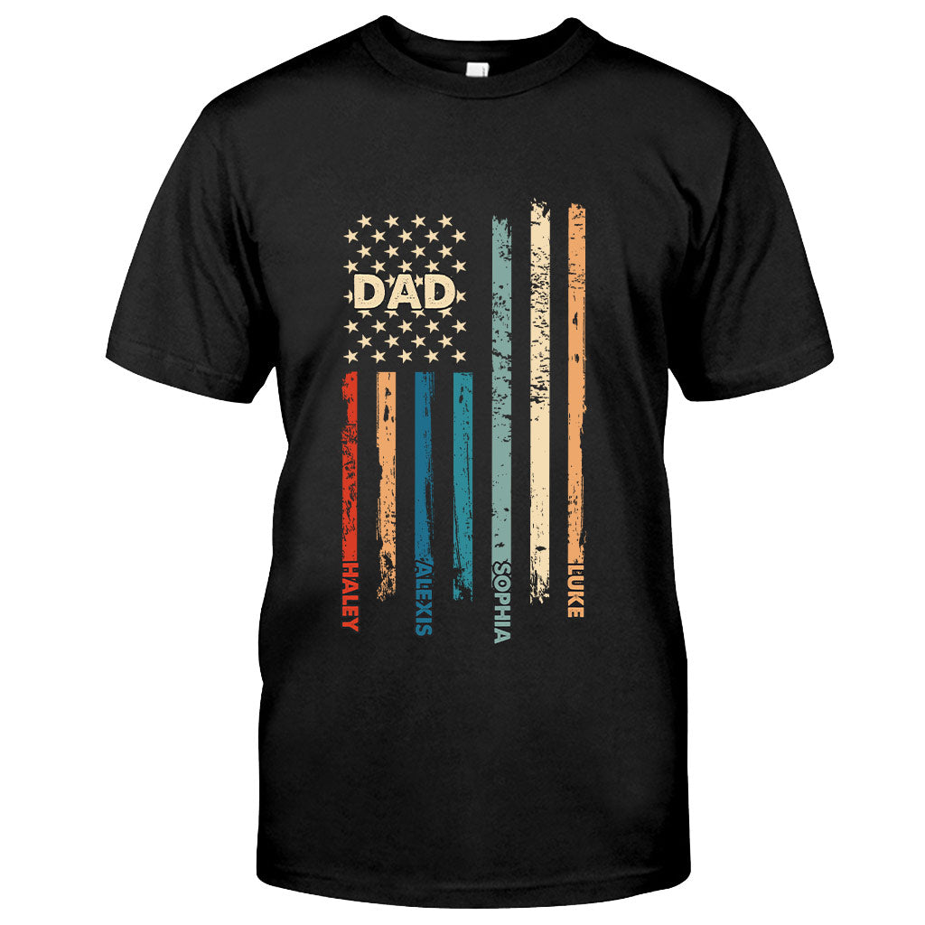 Stars And Stripes - Personalized Independence Day Father T-shirt and Hoodie