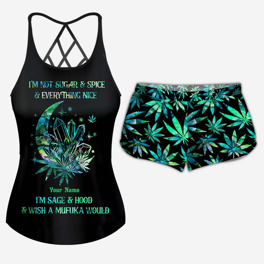 I'm Not Sugar And Spice - Personalized Weed Cross Tank Top and Women Shorts