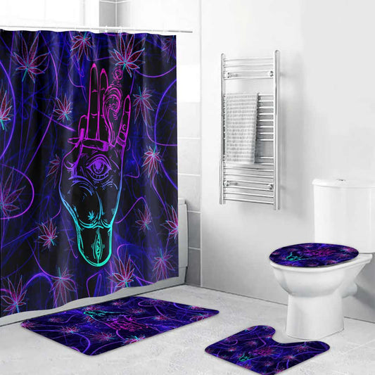 Rollin' Universe - Weed Bathroom Curtain & Mats Set