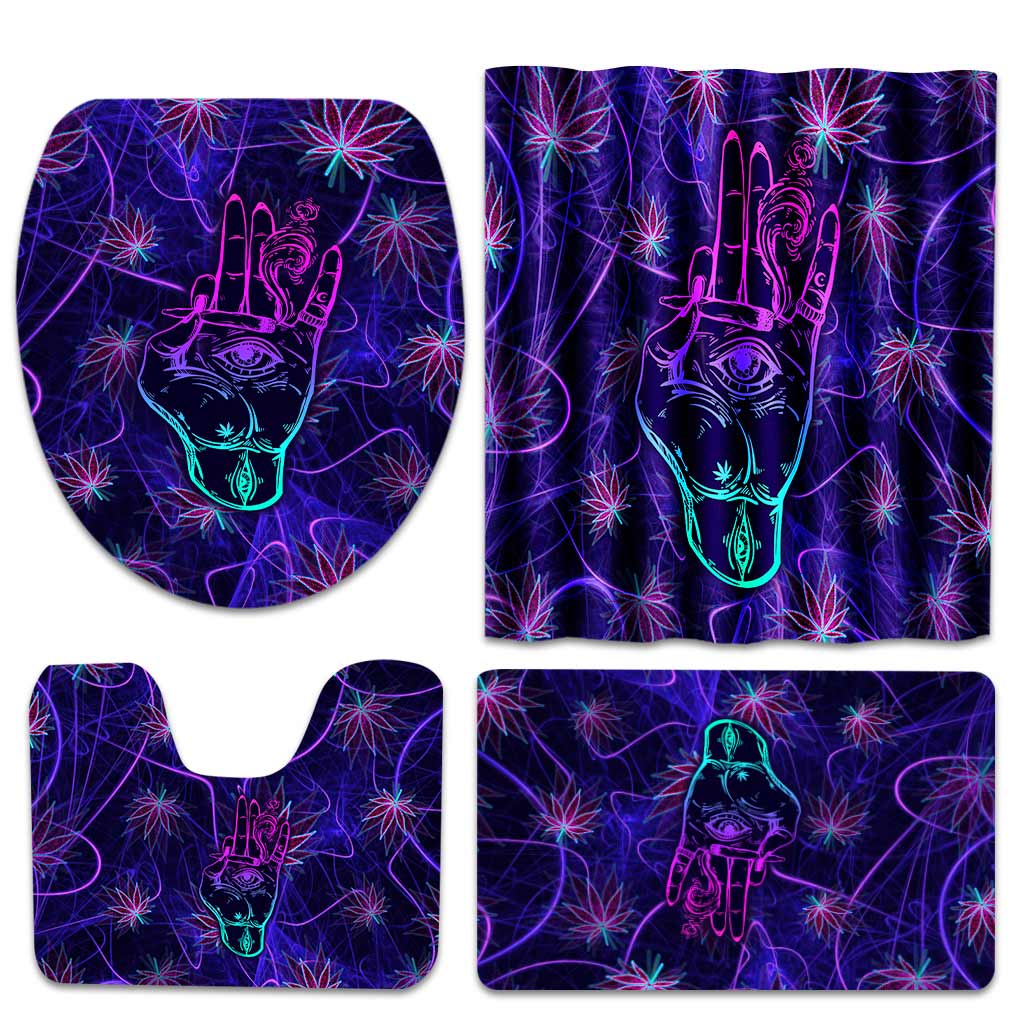 Rollin' Universe - Weed Bathroom Curtain & Mats Set