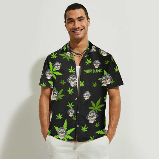Skull Get High - Personalized Weed Hawaiian Shirt
