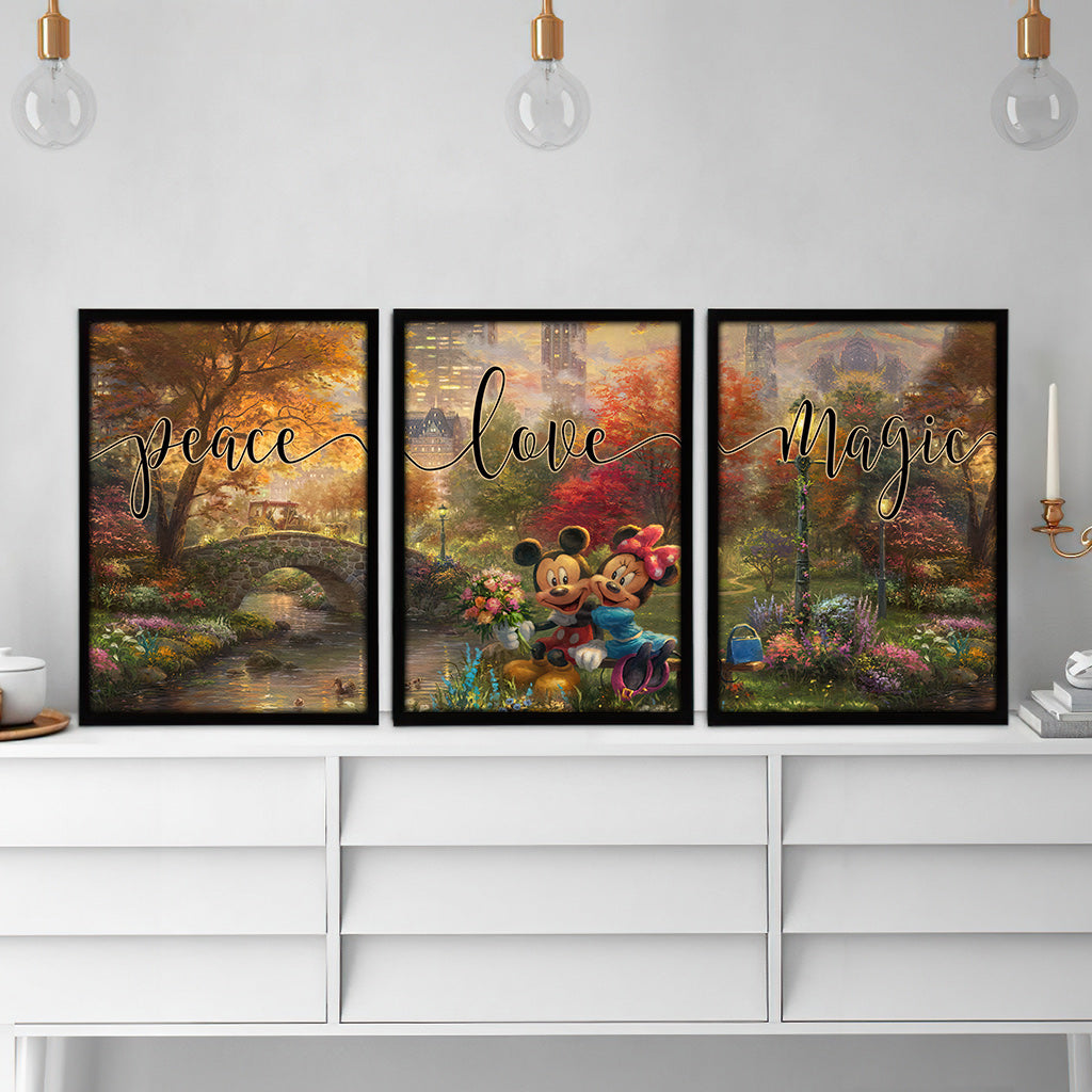 Peace Love Magic - Fall Mouse Poster & Canvas Set