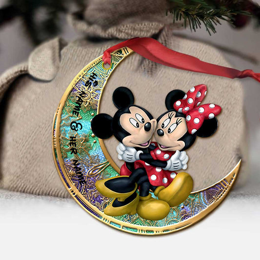I Love You To The Moon And Back - Personalized Christmas Mouse Ornament (Printed On Both Sides)