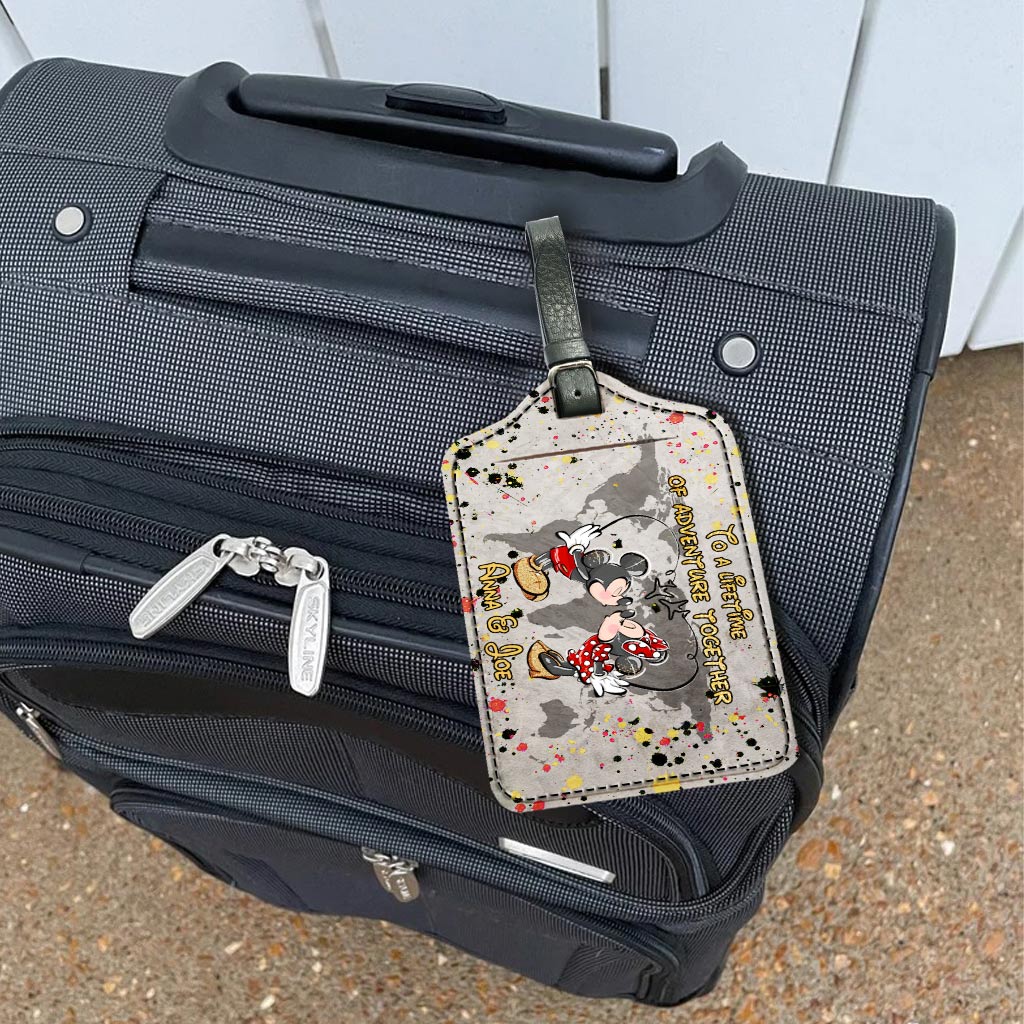 To A Lifetime Of Adventure Together - Personalized Mouse Leather Luggage Tag