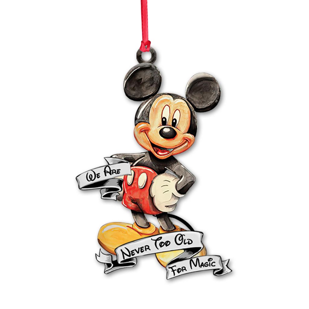 Never Too Old - Christmas Mouse Ornament (Printed On Both Sides)