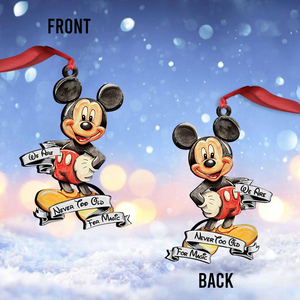 Never Too Old - Christmas Mouse Ornament (Printed On Both Sides)
