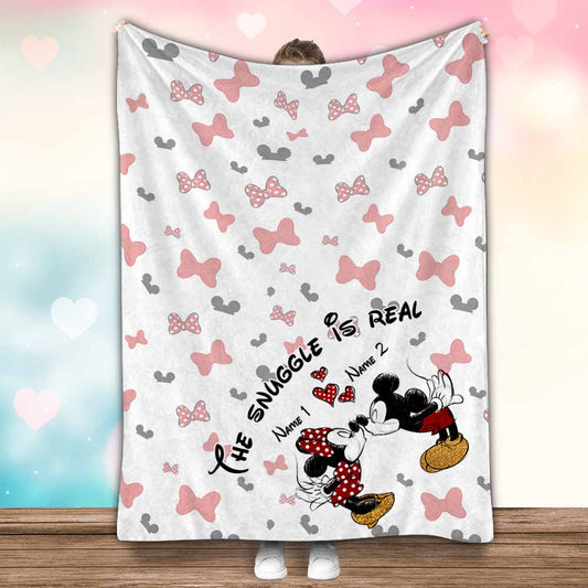 The Snuggle Is Real - Personalized Couple Mouse Blanket