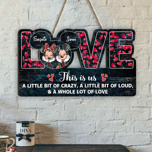 This Is Us - Personalized Couple Mouse Wood Sign