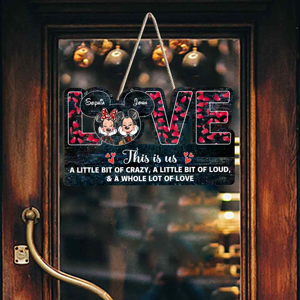 This Is Us - Personalized Couple Mouse Wood Sign