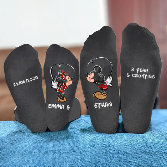 Mouse Ears Couple - Personalized Mouse Socks