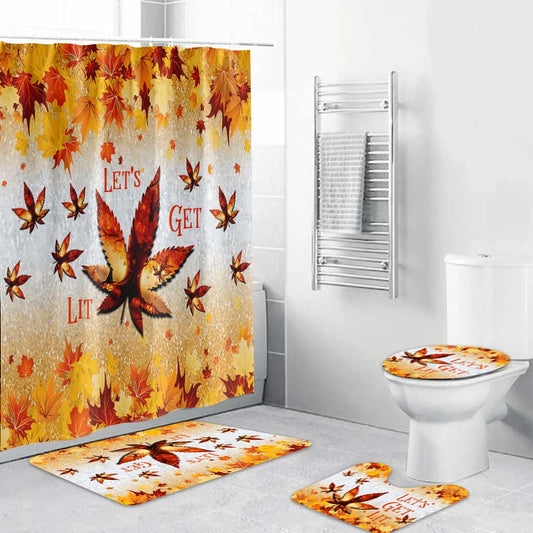 It's The Most Wonderful Time - Weed Bathroom Curtain & Mats Set